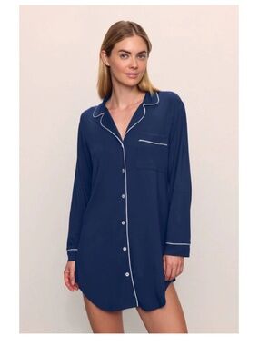 Eberjey Gisele TENCEL™ Modal Sleepshirt Navy/Ivory Size Small